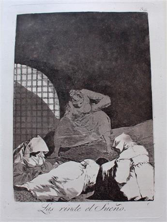 FRANCISCO JOSÉ DE GOYA Group of 6 etchings with aquatint from Los Caprichos.